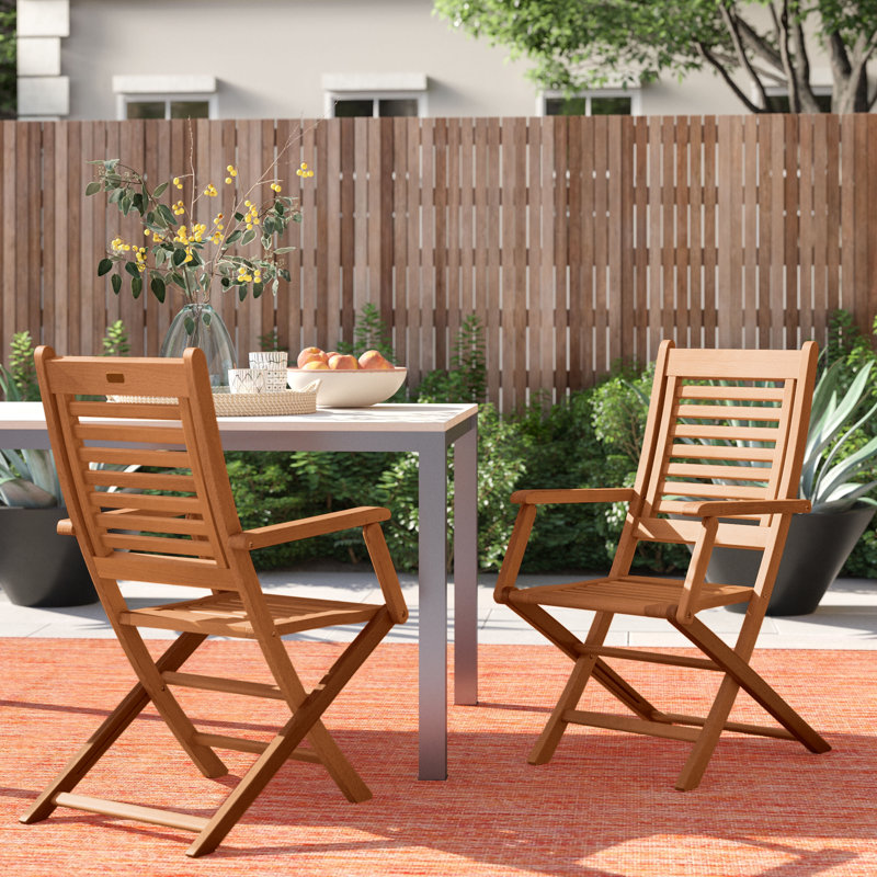 Chaise de patio pliante en eucalyptus Rafael