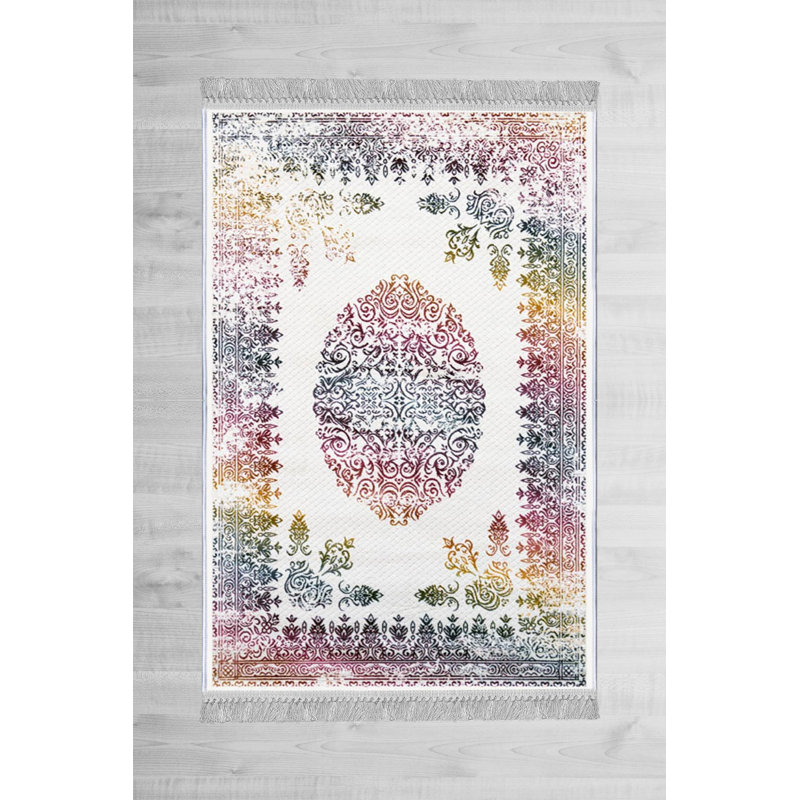 Luxurious Velvet Area Rug (4.6 x 7.2 ft), 100% Antibacterial Fabric, Non-Slip Cotton Backing, Pile Height: 0.4 in | Machine Washable, 3D Digital Print Design | Perfect for Living Room & Bedroom Decor, Soft & Durable