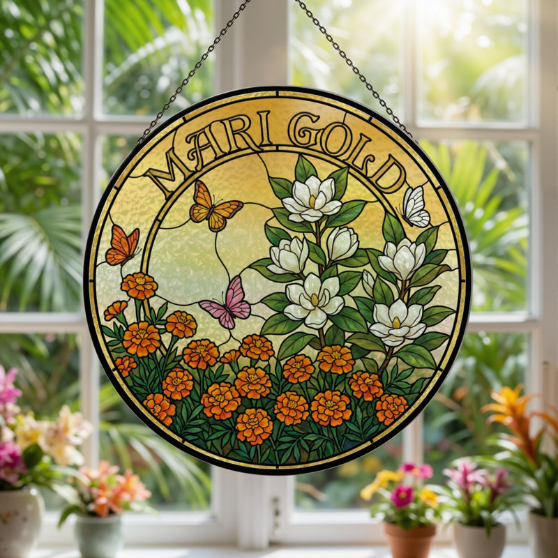 Panneau de vitrail de jardin 12 "H 12", 12" H x 12" W