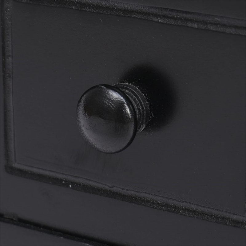 Mackey Side Table with Storage, Black