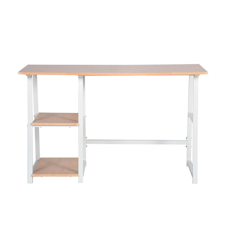 Sadie Metal Base Writing Desk, White, Beech