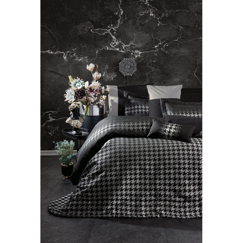 Ensemble de housse de couette 100% coton 3 pièces Rayleigh, Gris