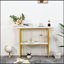Console moderne avec cadre en métal doré, table d'entrée chic avec tablette de rangement pour le décor du salon