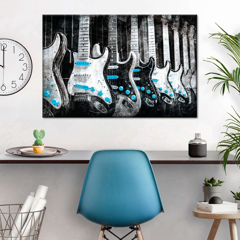 «Electric Guitars Pop», reproduction sur toile, H 8 po x l 12 po x P 1 po