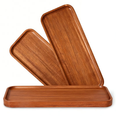 Plateau rectangulaire en bois d'acacia massif, spécialement conçu pour servir de la charcuterie et des plateaux à fromage.