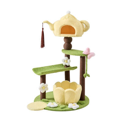 3 Tiers Cat Tree with Condons,Perch,Scratching Posts