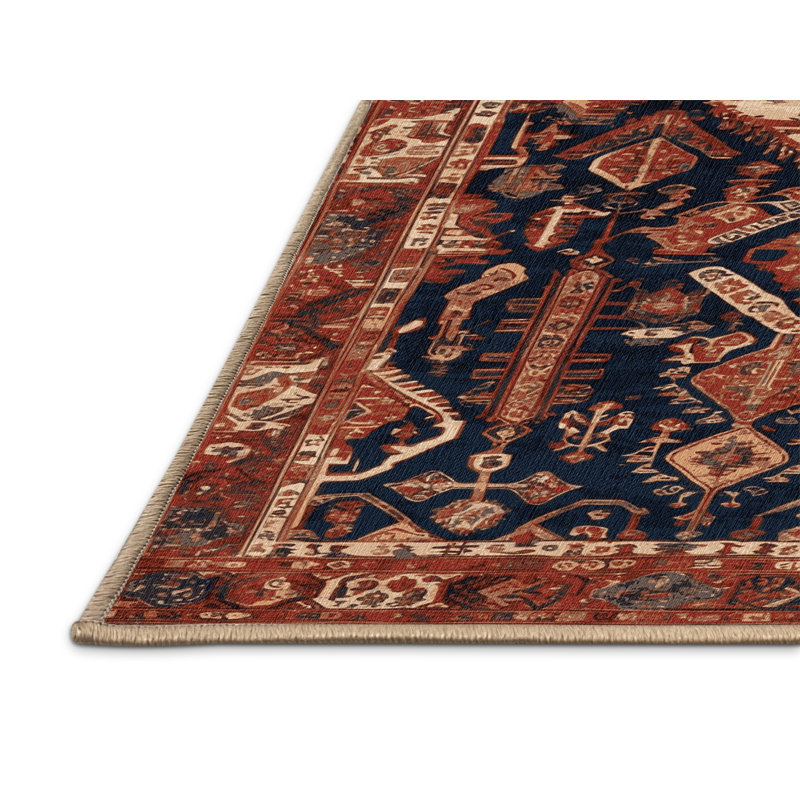 Tapis brun lavable à la machine, Rond 3 pi