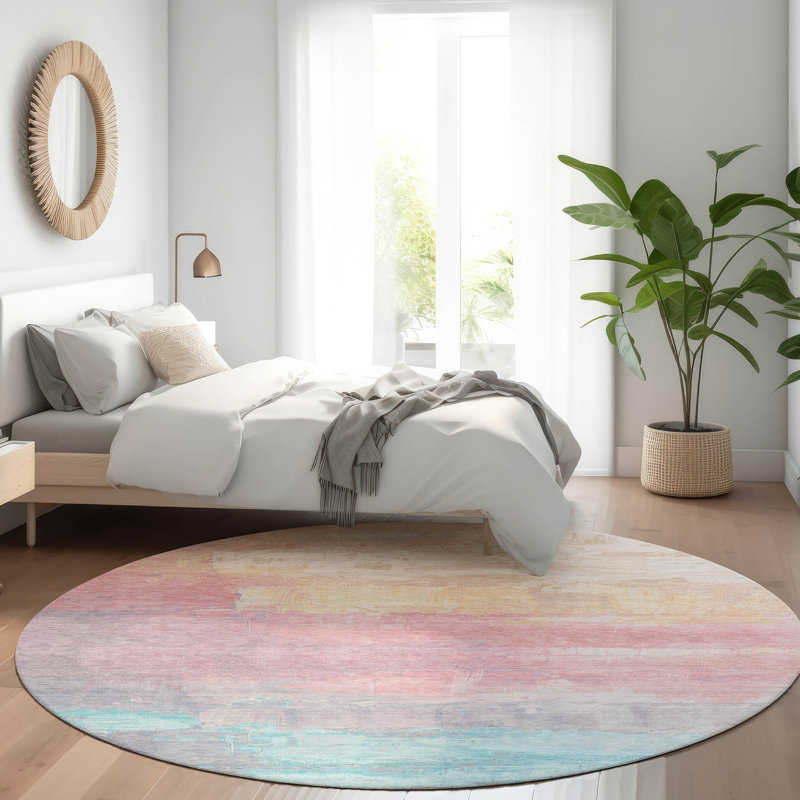 Tapis lavable intérieur / extérieur orange Duskaria , 8 pi x 8 pi