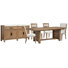 Table de salle à manger extensible à tréteaux avec 2 chaises d'appoint et 2 chaises d'appoint rembourrées
