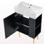 Meuble-lavabo noir 21,6 po, armoire combinée, meuble de rangement pour salle de bain, lavabo simple en céramique, rangement à droite-181113617