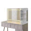 Meuble-lavabo moderne avec lumières DEL et miroir, ensemble de coiffeuse 4 tiroirs avec tabouret, luminosité à intensité variable de 3 couleurs, peu encombrant pour la chambre à coucher-954265511