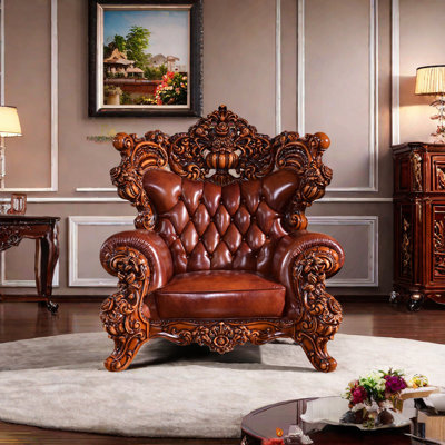 European style Solid Wood Carved sofa