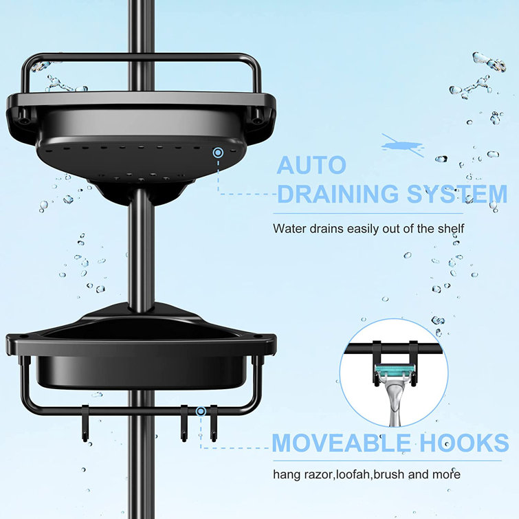 Rosefray Adjustable Height Shower Caddy Tension Pole w/ 4 Big Baskets, 6  Hooks, 1 Piece - Dillons Food Stores