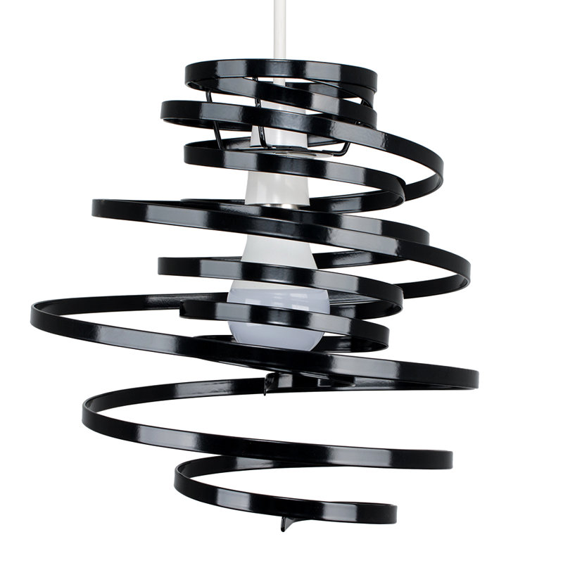 Overturf 35cm H Metal Novelty Pendant Shade ( Screw On ), Black