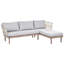 Garden Lounge Set with Table 4 Seater CREMONA Acacia Wood Brown/ Grey Left Hand-699278036