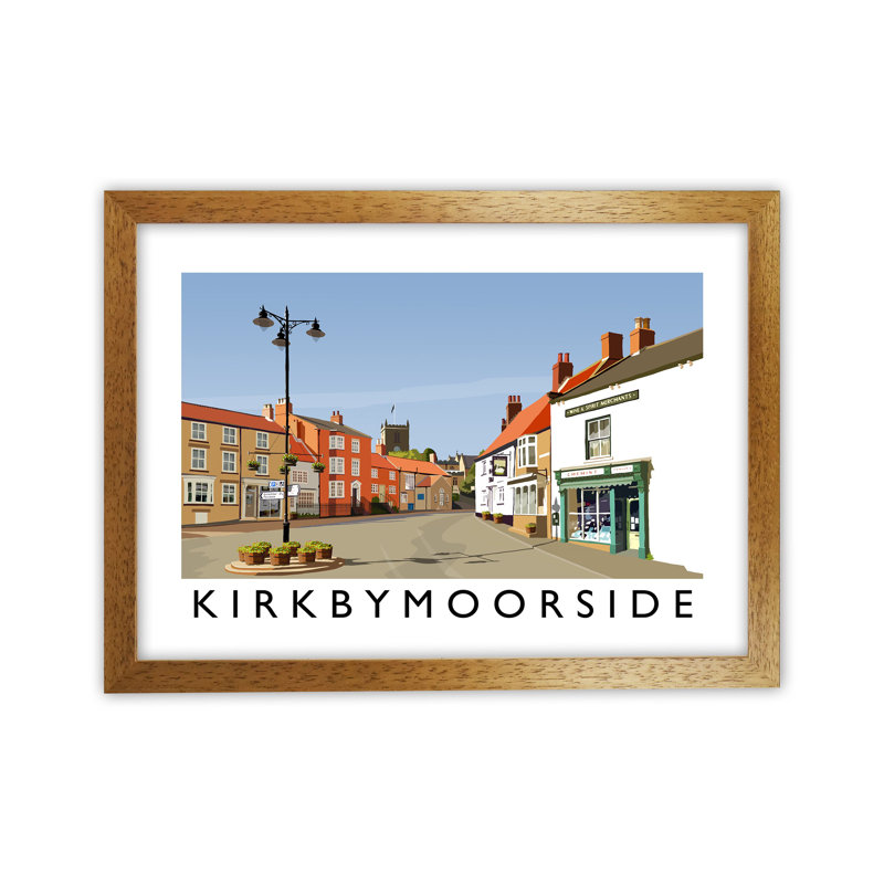 Kirkbymoorside by Richard O'Neill - Print, 46cm H x 63cm W x 3cm D, Brown Framed