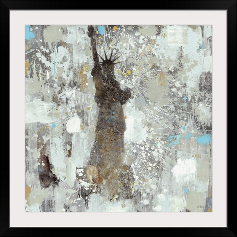 «Kelyan Statue of Liberty Neutral», Albena Hristova, reproduction d'art, H 20" x l 20" x P 1", Cadre noir