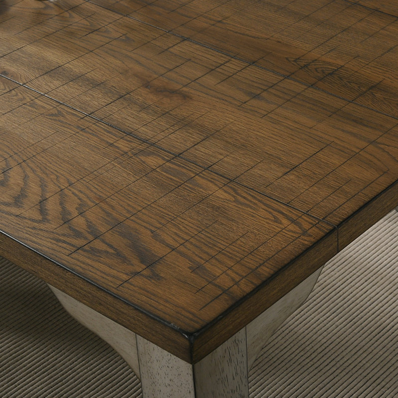 Table de salle à manger en bois antique gris et chêne foncé