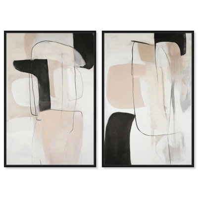 Harmony and Essence Set Canvas Set of 2 Neutral Art by