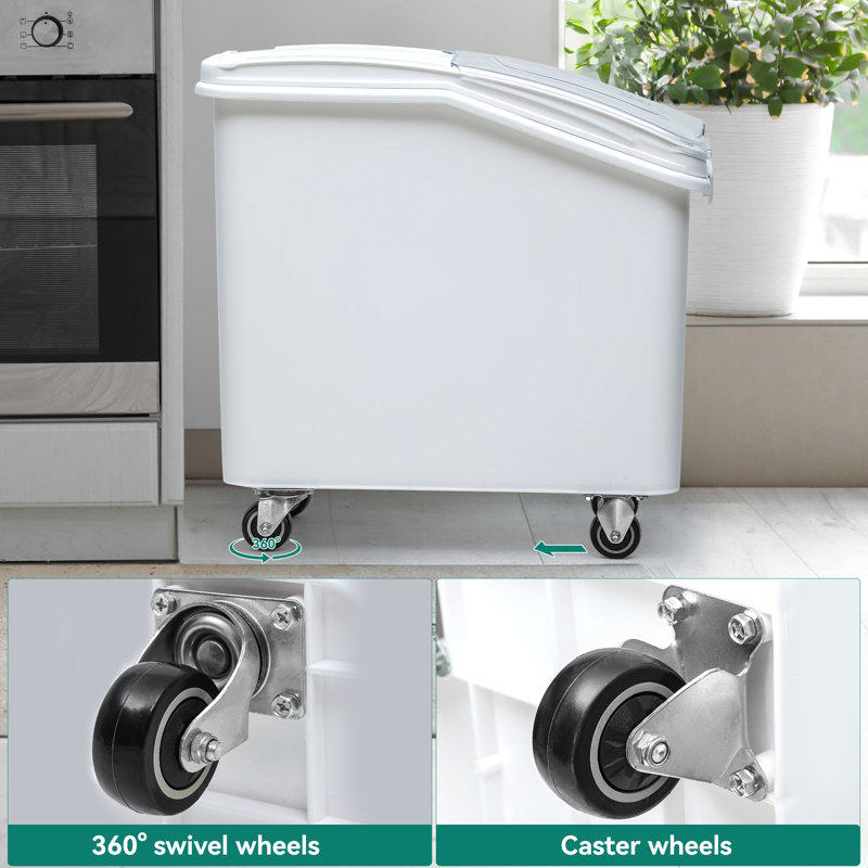 Balconera 21 Gallon Ingredient Bin Commercial Food Container Large Flour Storage Container Bin With 360° Wheels