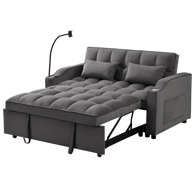 Canapé-lit convertible polyvalent avec lit gigogne, idéal pour une utilisation multifonctionnelle dans les appartements, les petites pièces et les bureaux