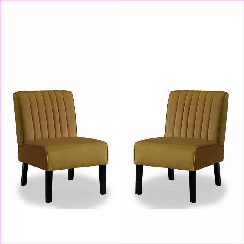Ensemble de 2 chaises d'appoint Mid Century, Yellow