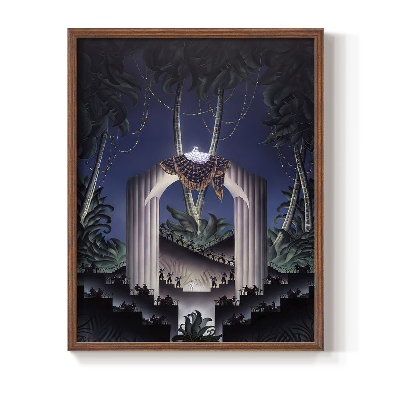 Reproduction encadrée DecoParadise - bois massif, Noyer, H 15 po x l 12 po
