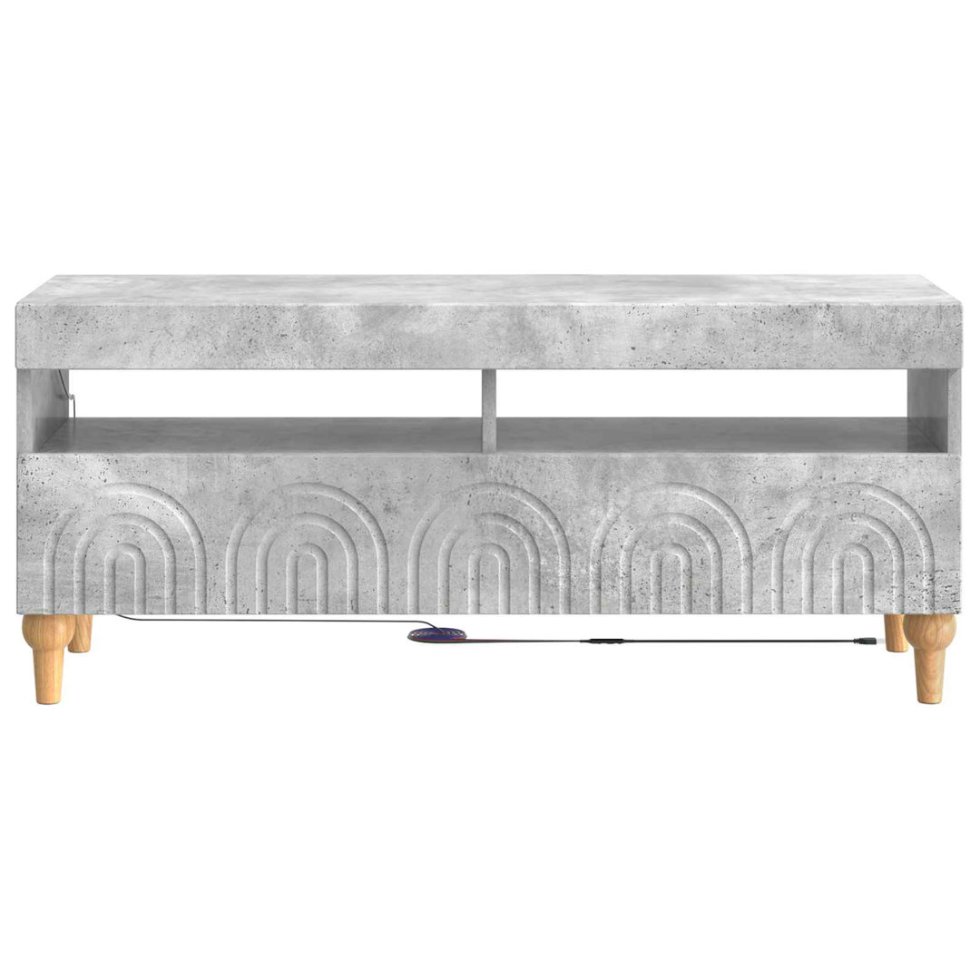 LED TV Cabinet with LED Strip Lights ALKMAAR Engineered Wood Furniture
