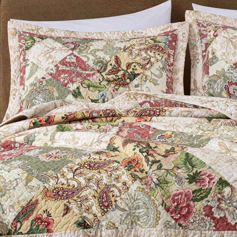 Lunaria Cotton Patchwork Quilt Set, Twin