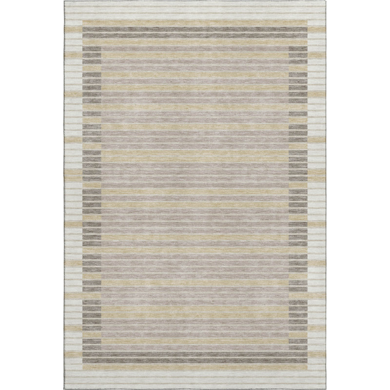 Premium Machine Washable Elize AMF1398 Stripes Rug, Rectangle 3' x 5'