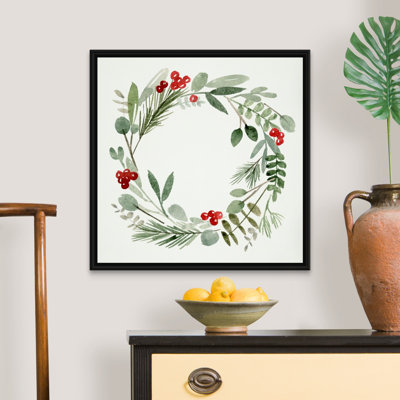 " Holly Wreath I " by Melissa Wang Painting Print
