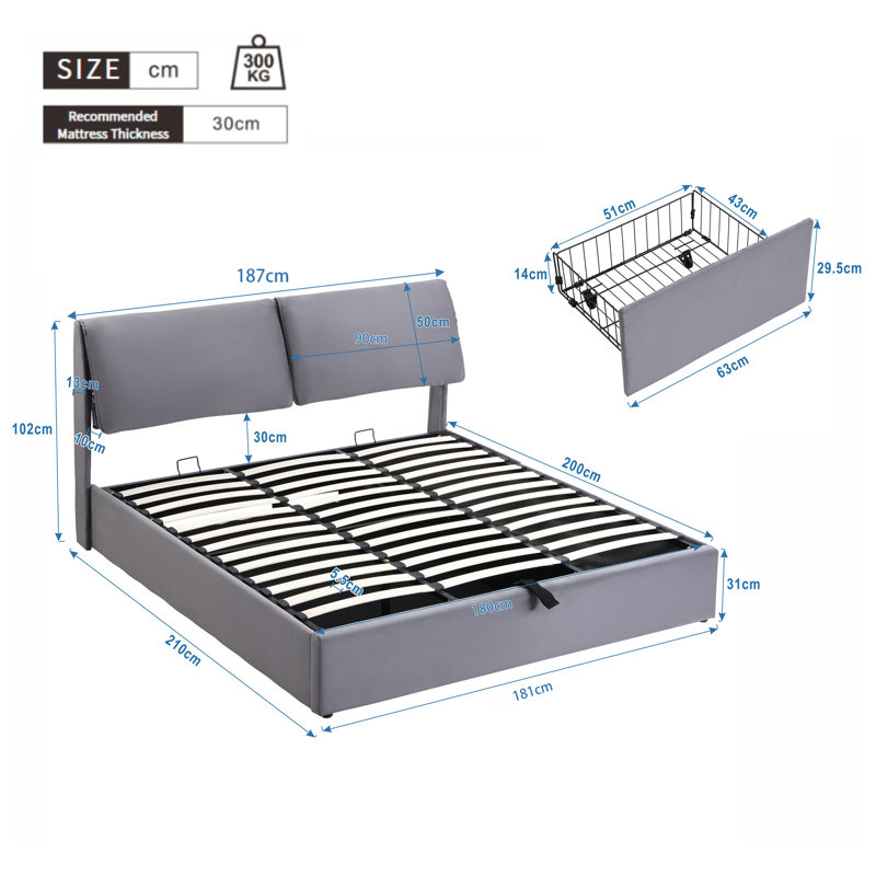 Upholstered Bed, Super King (6')