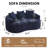 Curved Modern Boneless Loveseat,Chenille Sofa Couch-1677008941