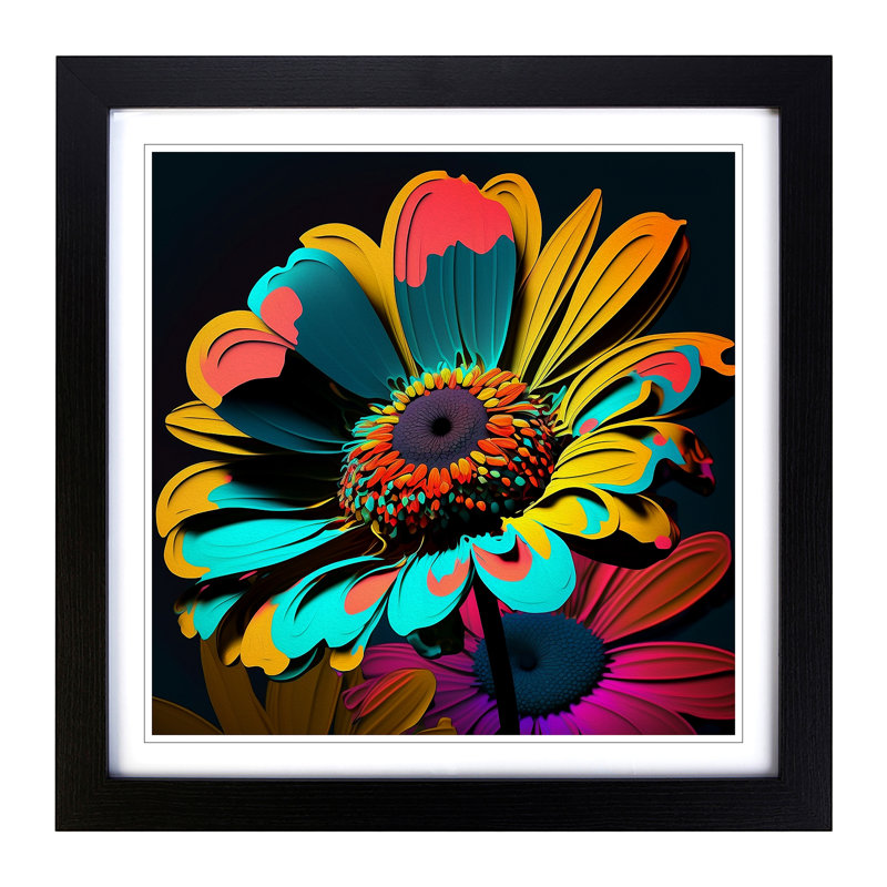 Single Picture Frame Print on Wood, Black