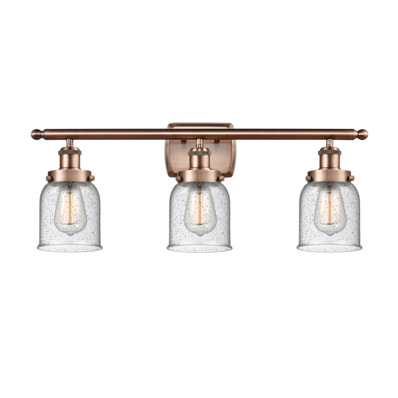 Éclairage pour meuble-lavabo 3 lumières 26 po Ballston Urban Bell, Grainé, Cuivre antique, DEL