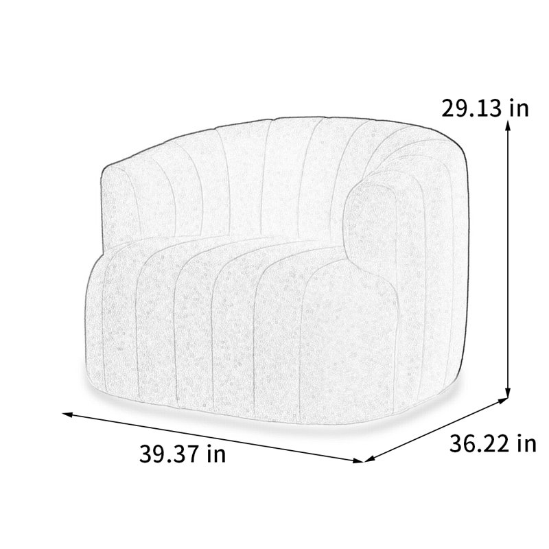 Chaise enveloppante rotative à 360 °, Gris