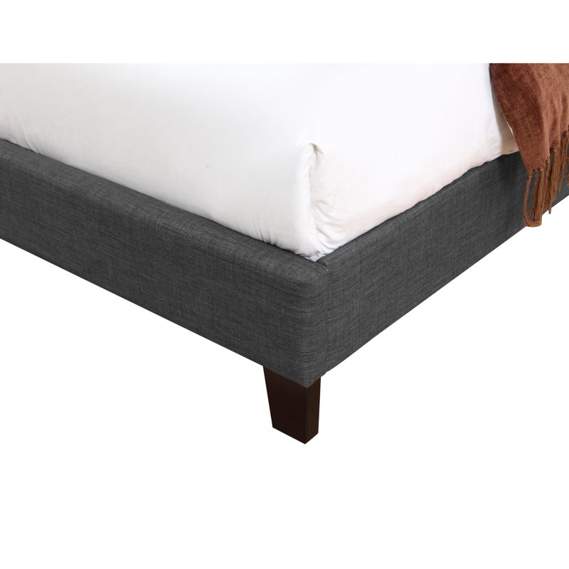 Adelhard Upholstered Standard Bed, Charcoal Gray, Queen