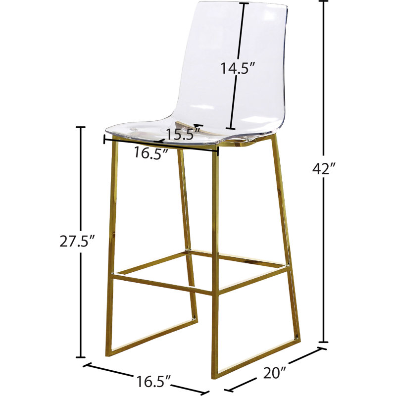 Cayden Counter Stool with Metal Frame, Gold