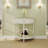 Artisan-Crafted Wave-Pattern Demi-Lune Console Table With Creamy White Finish,Unique Half Moon Design End Table With 2 Storage Drawers And Bottom Shelf For Living Room, Bedroom, Study, Hallway-122882826