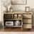 Modern Wave-Pattern Sideboard With 3 Drawers, Large Storage Buffet Cabinet-470138268