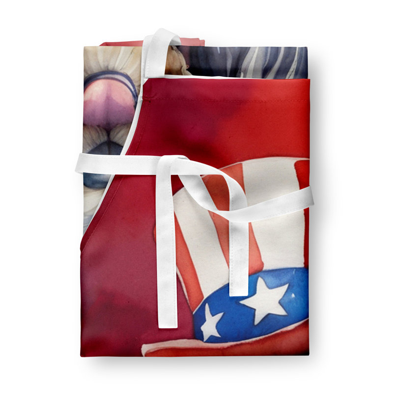 Patriotic American Apron, White Tibetan Terrier