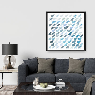 Motif en X - Toile encadrée turquoise pour la décoration intérieure