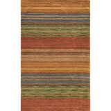 Brushstroke Striped Handmade Tufted Wool Red/Orange/Green Area Rug