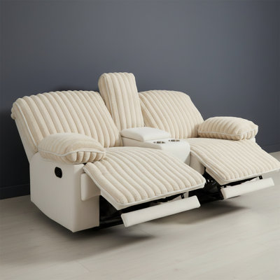Two Recliner Sofas With Hidden Cup Holders, Perfect For The Living Room Home Theater.