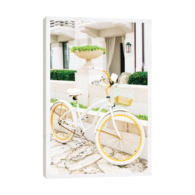 Alys Beach Bike by Bethany Young - Print on Canvas, 101.6cm H x 66.04cm W x 3.81cm D, White Framed