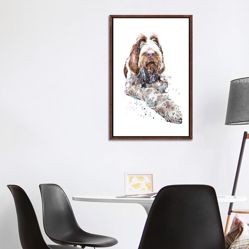 Spinone II 1 Piece Painting on Canvas, 101.6 cm H x 66.04 cm W, Classic Brown Wood Framed