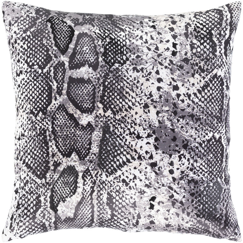 Modern Black and White Woven Polyester Square Throw Pillow Cover