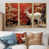 Toile avec cadre flottant or