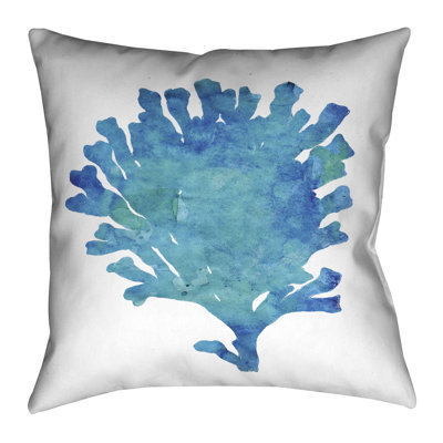 Coussin décoratif aigue-marine corail