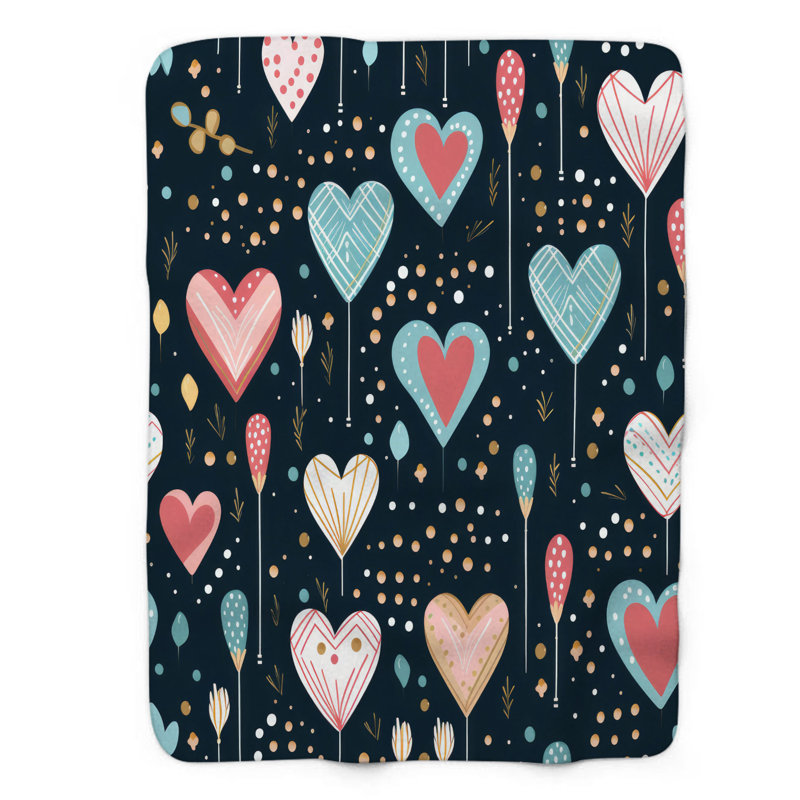 Heart Sparks - couverture de qualité supérieure 1 pièce, Lit simple
